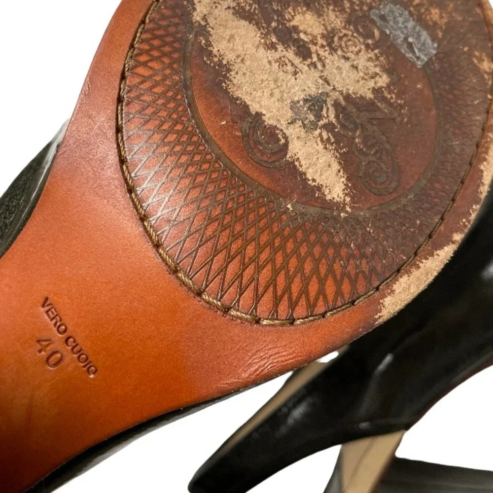 Modern Vintage Metallic Patent Leather Pumps
